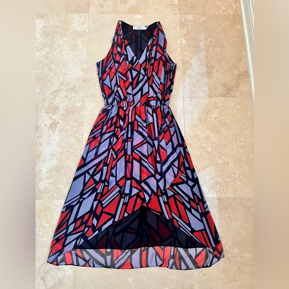 Robert Rodriguez Abstract Patterned High Low Dres… - image 1